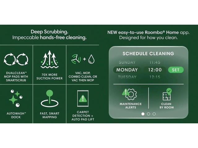 iRobot - Roomba 405 (G185) Combo Vacuum & Mop + AutoWash Dock - Dual Spinning Mop Pads, Self Empties, Intense Suction, Pad Lift - Black - image 8