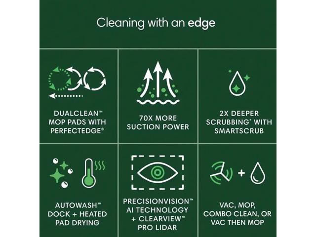 iRobot - Roomba 505 Combo Vacuum & Mop + AutoWash Dock - Extending Spinning Mop Pads, Self-Empties, Pad Wash & Heated Dry, LiDAR - Black - image 3