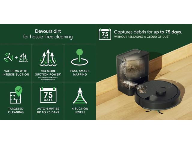 iRobot - Roomba 105 Vacuum + AutoEmpty Dock - Self-Empties 75 Days, Easy-to-Use, Intense Power-Lifting Suction, LiDAR Navigation - Black - image 3