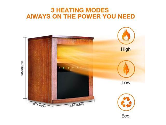Trustech GD9315BCW4JA Small Room Infrared Electric Space Heater - Dark Walnut