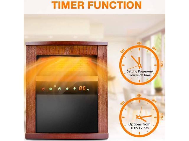Trustech GD9315BCW4JA Small Room Infrared Electric Space Heater - Dark Walnut