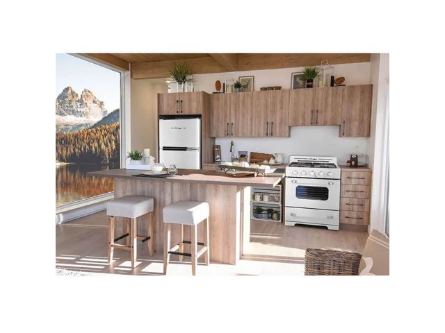 UNIQUE UGP385LCRW 14 Cu. Ft. Marshmallow White Solar DC Off-Grid Classic Retro Top Freezer Refrigerator