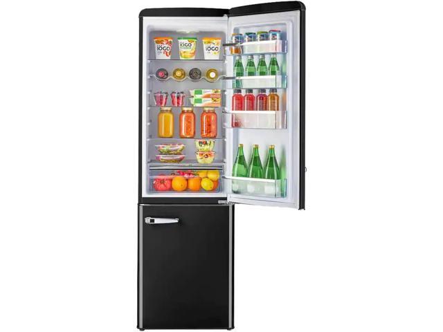 UNIQUE UGP275LBAC 8.7 Cu. Ft. Midnight Black Classic Retro Counter-Depth Bottom Freezer Refrigerator