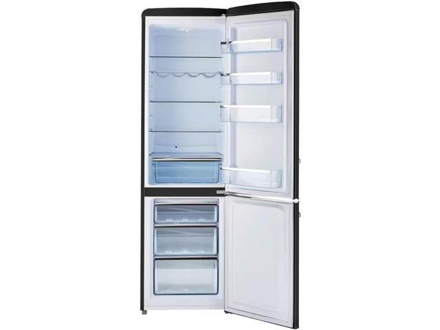 UNIQUE UGP275LBAC 8.7 Cu. Ft. Midnight Black Classic Retro Counter-Depth Bottom Freezer Refrigerator