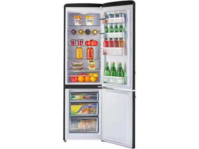 UNIQUE UGP275LBAC 8.7 Cu. Ft. Midnight Black Classic Retro Counter-Depth Bottom Freezer Refrigerator