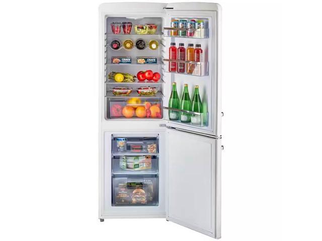 UNIQUE UGP215LWAC 7 Cu. Ft. Marshmallow White Classic Retro Counter-Depth Bottom Freezer Refrigerator