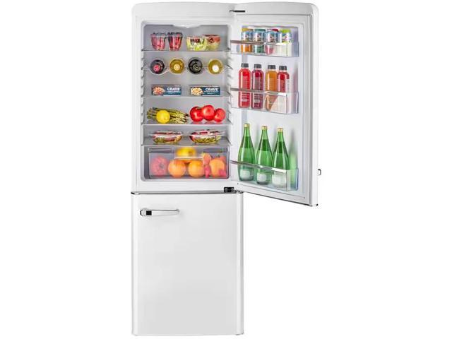 UNIQUE UGP215LWAC 7 Cu. Ft. Marshmallow White Classic Retro Counter-Depth Bottom Freezer Refrigerator