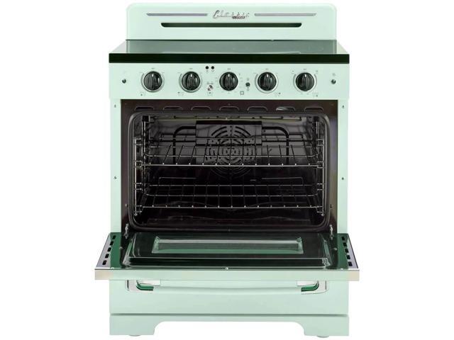 Unique Appliances - Classic Retro 3.9 Cu. Ft. Freestanding Electic Convection Range with Glass Top and Storage Drawer - Summer Mint Green - image 3