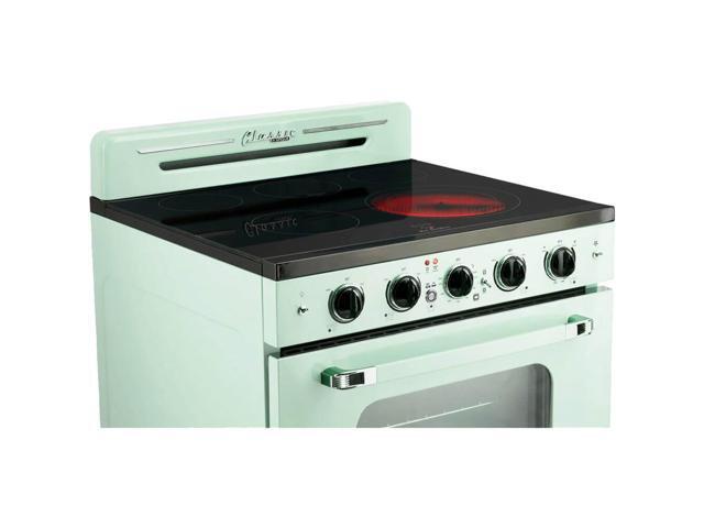 Unique Appliances - Classic Retro 3.9 Cu. Ft. Freestanding Electic Convection Range with Glass Top and Storage Drawer - Summer Mint Green - image 5