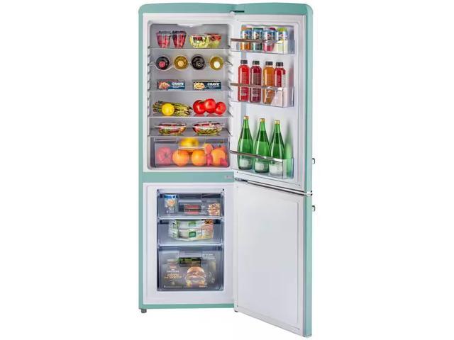 UNIQUE UGP215LTAC 7 Cu. Ft. Ocean Mist Turquoise Classic Retro Counter-Depth Bottom Freezer Refrigerator