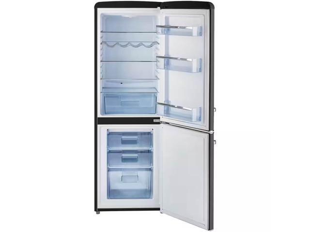 UNIQUE UGP215LBAC 7 Cu. Ft. Midnight Black Classic Retro Counter-Depth Bottom Freezer Refrigerator