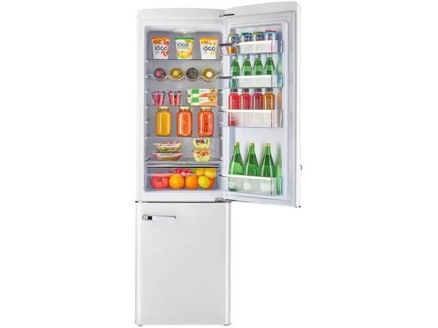 UNIQUE UGP275LWAC 8.7 Cu. Ft. Marshmallow White Classic Retro Counter-Depth Bottom Freezer Refrigerator
