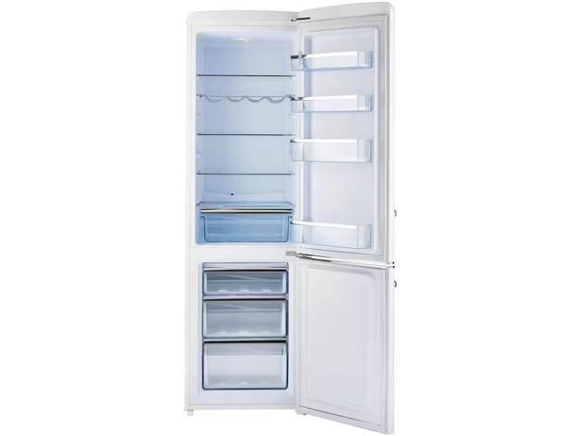 UNIQUE UGP275LWAC 8.7 Cu. Ft. Marshmallow White Classic Retro Counter-Depth Bottom Freezer Refrigerator