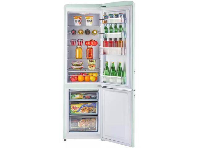 UNIQUE UGP275LLGAC 8.7 Cu. Ft. Summer Mint Green Classic Retro Counter-Depth Bottom Freezer Refrigerator