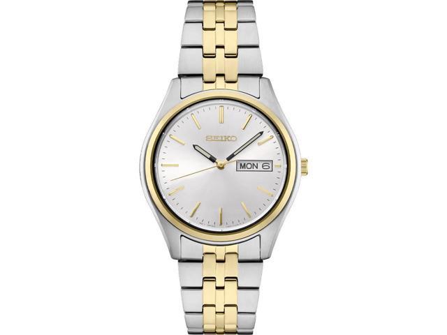 Seiko SUR432 Essentials Collection Quartz Watch - Two Tone Stainless/Gray