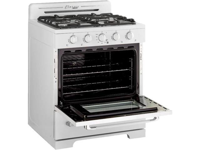 UNIQUE UGP30CROF2W 3.9 Cu. Ft. Classic Retro Marshmallow White Freestanding Propane Range