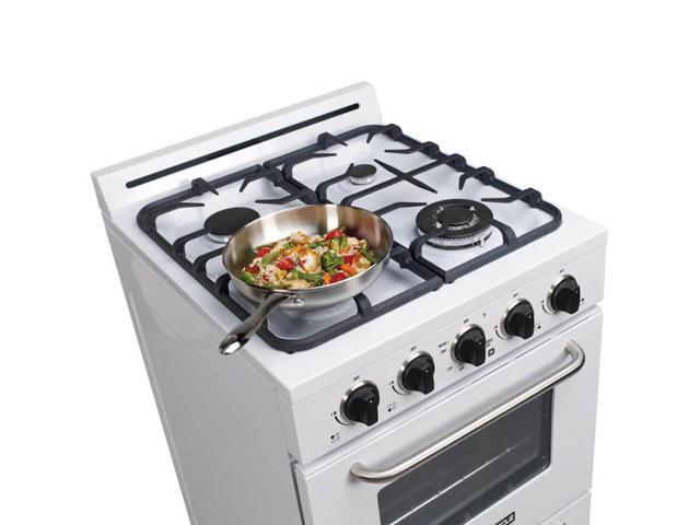 UNIQUE UGP24GOF1W 3.1 Cu. Ft. White Classic Freestanding Propane Range