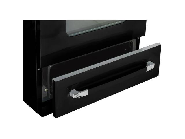 Unique Appliances - Classic Retro 3.9 Cu. Ft. Freestanding Electic Convection Range with Glass Top and Storage Drawer - Midnight Black - image 7