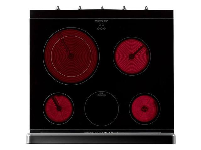 Unique Appliances - Classic Retro 3.9 Cu. Ft. Freestanding Electic Convection Range with Glass Top and Storage Drawer - Midnight Black - image 5