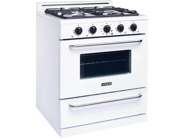 UNIQUE UGP30GOF1W 3.9 Cu. Ft. White Freestanding Propane Range