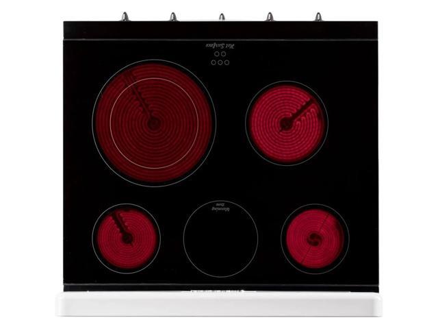 Unique Appliances - Classic Retro 3.9 Cu. Ft. Freestanding Electic Convection Range with Glass Top and Storage Drawer - Marshmallow White - image 6