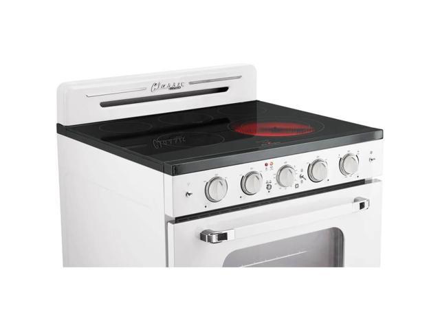 Unique Appliances - Classic Retro 3.9 Cu. Ft. Freestanding Electic Convection Range with Glass Top and Storage Drawer - Marshmallow White - image 7