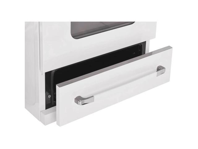 Unique Appliances - Classic Retro 3.9 Cu. Ft. Freestanding Electic Convection Range with Glass Top and Storage Drawer - Marshmallow White - image 8