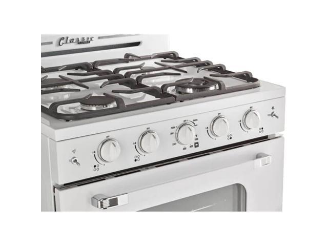 Unique Appliances - Classic Retro 3.9 Cu. Ft. Freestanding Gas Convection Range - Marshmallow White - image 5