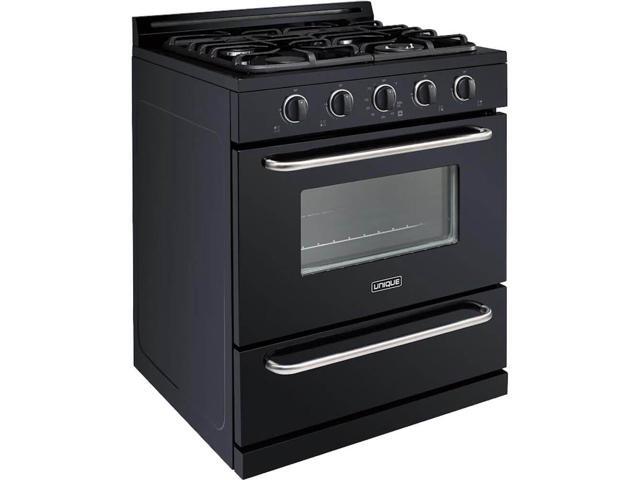 UNIQUE UGP30GOF1B 3.9 Cu. Ft. Black Freestanding Propane Range