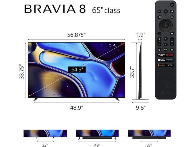 Sony 65-Inch BRAVIA 8 OLED 4K HDR Google TV XR OLED Contrast Pro, Dolby Vision, 120Hz, Acoustic Surface Audio+, HDMI 2.1, 24-Month CPS Protection,...