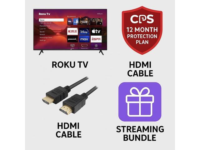 Roku 55-Inch Plus Series 4K QLED Mini-LED Smart TV Dolby Vision & Atmos, HDR, Voice, 12-Month CPS