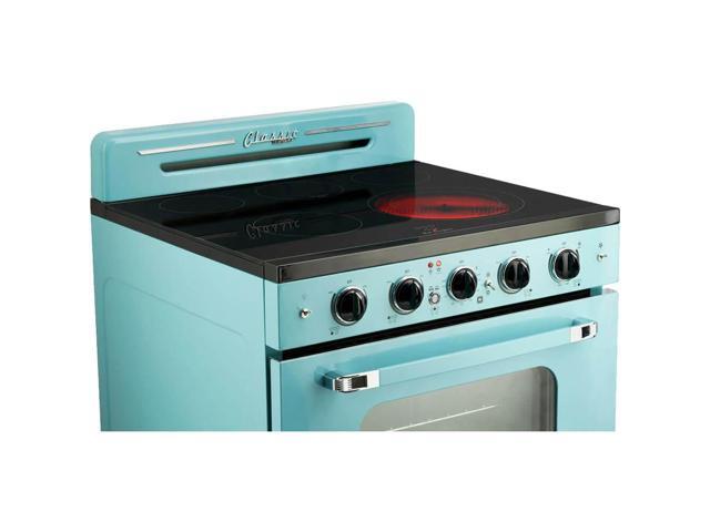 Unique Appliances - Classic Retro 3.9 Cu. Ft. Freestanding Electic Convection Range with Glass Top and Storage Drawer - Ocean Mist Turquoise - image 5