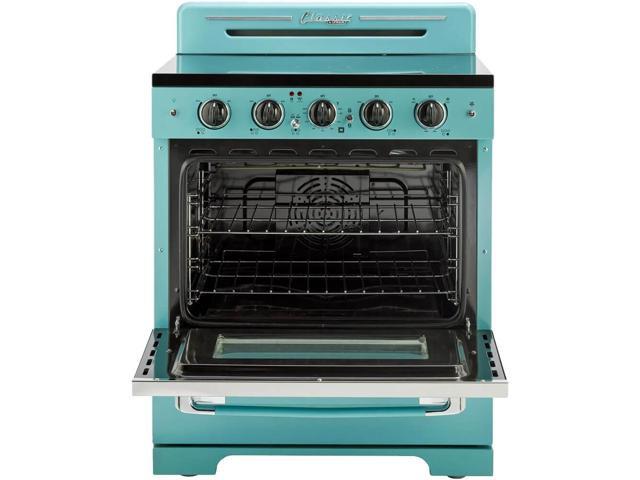 Unique Appliances - Classic Retro 3.9 Cu. Ft. Freestanding Electic Convection Range with Glass Top and Storage Drawer - Ocean Mist Turquoise - image 3