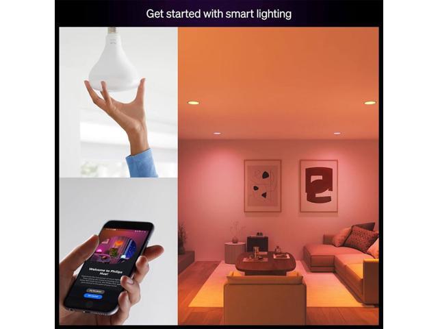 Hue 592659 Essential BR30 White and Color Ambiance 65W Dimmable LED Smart Bulb - (2 Pack)