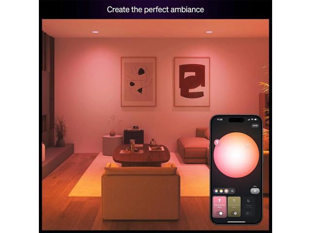 Hue 592659 Essential BR30 White and Color Ambiance 65W Dimmable LED Smart Bulb - (2 Pack)