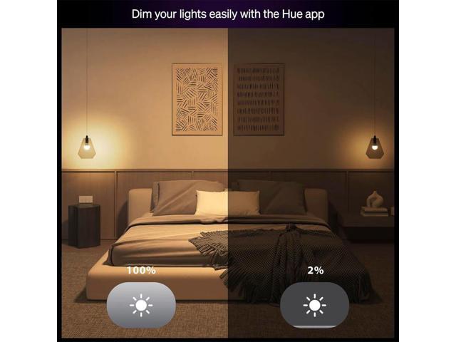 Hue 592568 Essential A19 White and Color Ambiance 60W Dimmable LED Smart Bulb - (2 Pack)