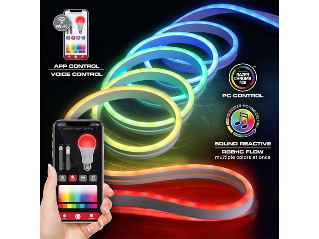 Monster MOW71005ICM 16.4 Ft. RGB + IC Flow Flexible Neon Outdoor LED Smart Light Strip