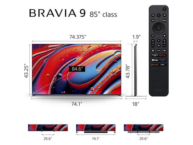 Sony K85XR90BKIT1 Sony BRAVIA9 Mini LED QLED 4K HDR Google TV Bundle XRBacklight Master Drive, D