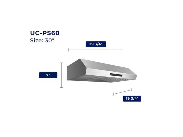 HAUSLANE UCPS60SS30 30 inch Stainless Under Cabinet Ducted Range Hood