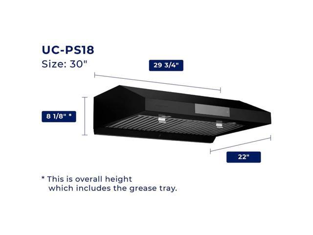 HAUSLANE UCPS18WHT30 30 inch Matte White Under Cabinet Range Hood