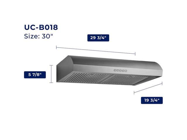 HAUSLANE UCB018SS30 30 inch Stainless Under Cabinet Convertible Range Hood