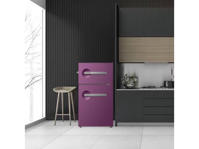 3.2 Cu. Ft. Purple Retro Counter Depth Compact Refrigerator with Freezer