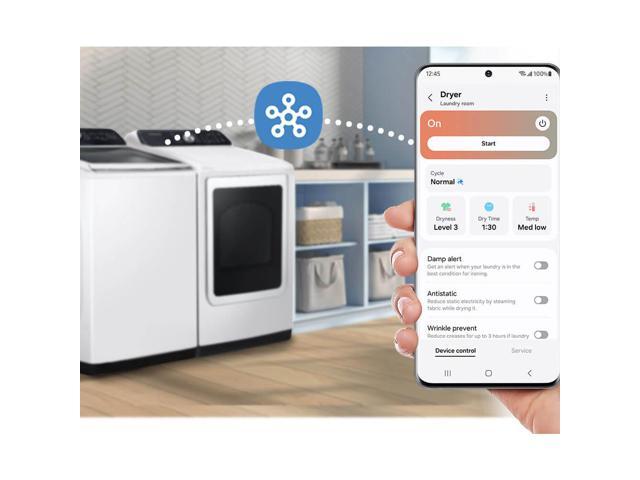 Samsung DVE47CG3530W 7.4 Cu. Ft. White Top Load High-Efficiency Electric Smart Dryer