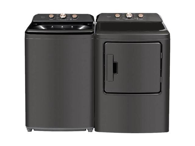 Midea MLTW41A1KIT1 Gray Top Load Washer and Dryer Pair MLTW41A1BGPR 4.1 Cu Ft High Efficiency Washer and 6.7 Cu Ft Ele