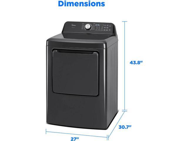 Midea MLTE45N4BMG 7.0 Cu. Ft. Metallic Gray Top Load Smart Electric Dryer