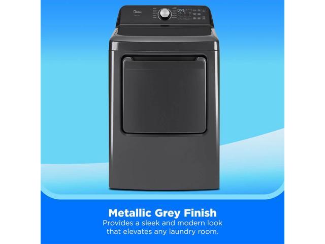 Midea MLTE45N4BMG 7.0 Cu. Ft. Metallic Gray Top Load Smart Electric Dryer