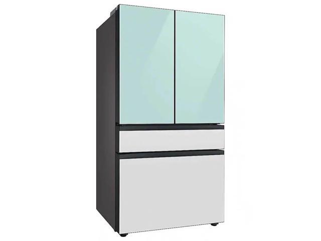 Samsung - BESPOKE 29 cu. ft 4-Door French Door Smart Refrigerator with Beverage Center - Morning Blue Glass - image 3