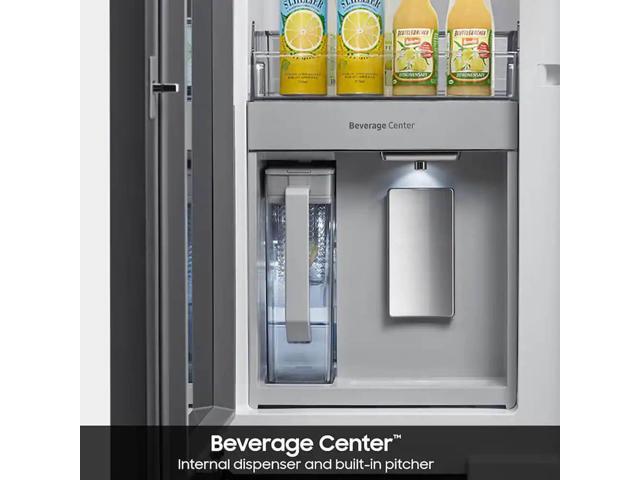 Samsung - BESPOKE 29 cu. ft 4-Door French Door Smart Refrigerator with Beverage Center - Morning Blue Glass - image 4