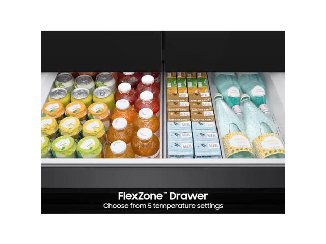 Samsung - BESPOKE 29 cu. ft 4-Door French Door Smart Refrigerator with Beverage Center - Morning Blue Glass - image 6