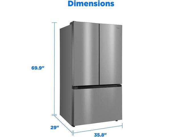 Midea MRF27I6BST 27 Cu. Ft. Stainless French Door Counter-Depth Smart Refrigerator